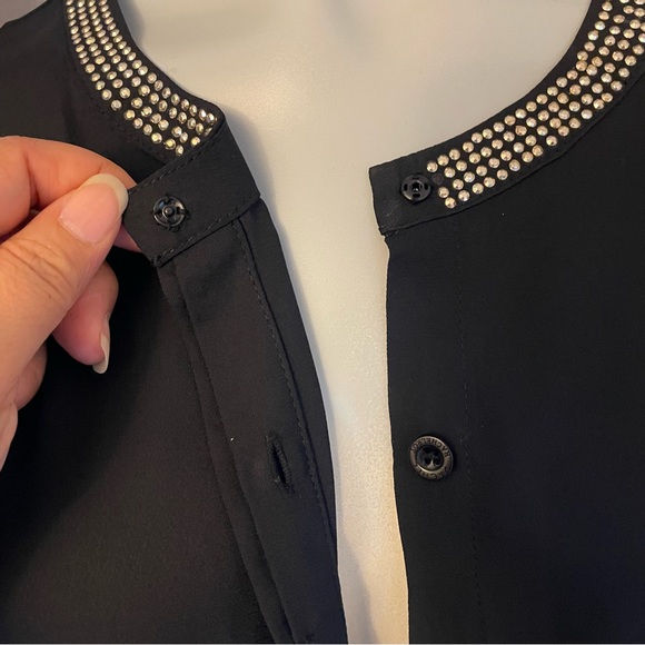 RACHEL Rachel Roy black top with studded collar design in GUC. Size M - Picture 3 of 11